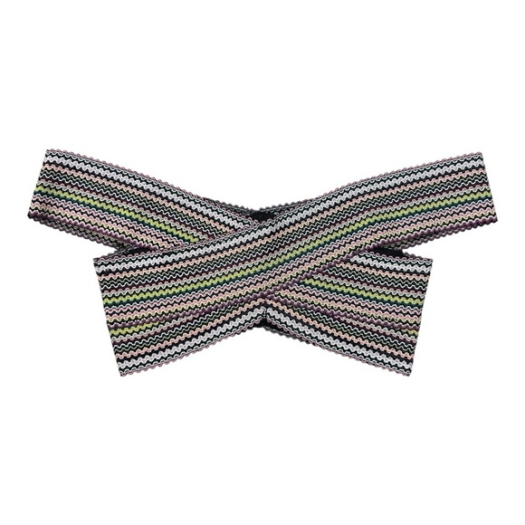 River Island Bardot Bandage Multicolor Bikini Top Size UK 8/ US 4 Striped - Picture 5 of 8